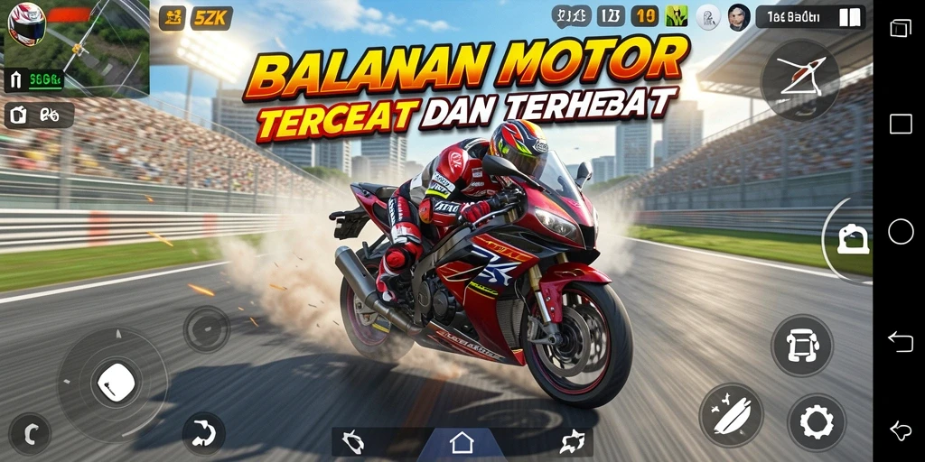 Tampilan gameplay seru dari balapan motor di 5ZK.