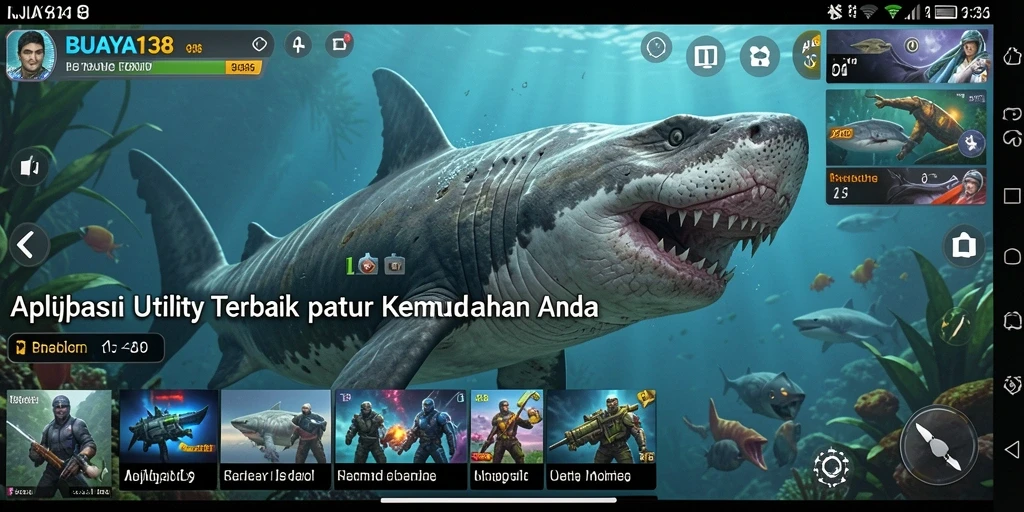 Tampilan utama BUAYA138 dengan berbagai fitur Utility.