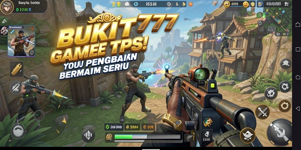 Tangkapan layar utama BUKIT777 menampilkan aksi seru dalam gameplay TPS.