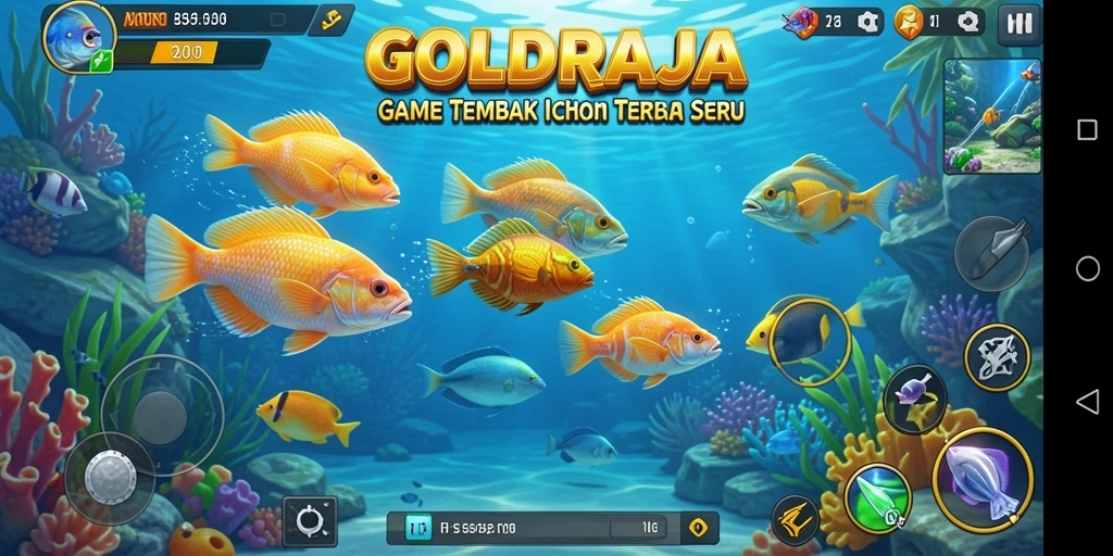 Tampilan gameplay menembak ikan yang seru dan mengasyikkan.