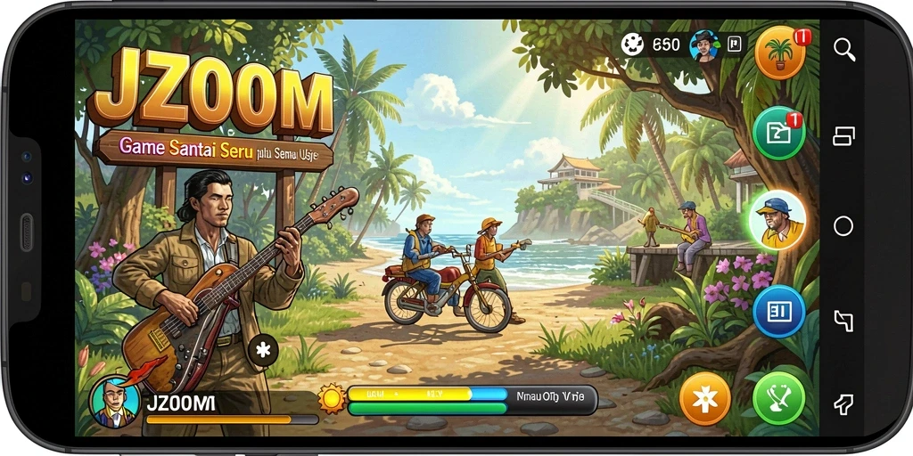 Screenshot J200M menampilkan momen seru dan gameplay yang mudah dipahami.