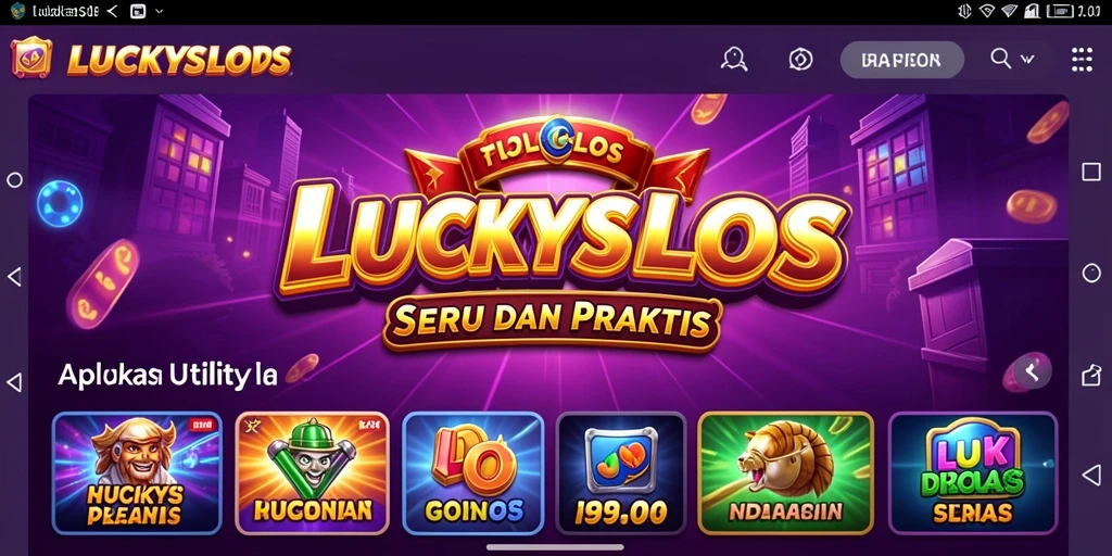 Screenshot gameplay LUCKYSLOTS menampilkan tampilan menarik dan antarmuka pengguna yang interaktif.