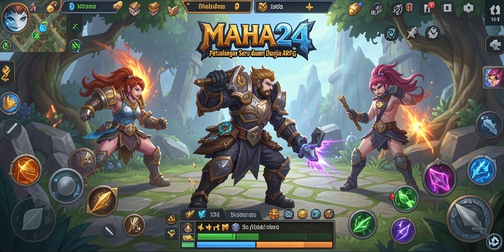 Tampilan gameplay seru dalam dunia ARPG MAHA24.