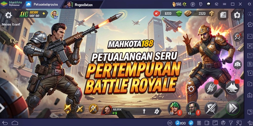 Tangkapan layar dari gameplay MAHKOTA188 yang menegangkan dalam pertarungan Battle Royale.