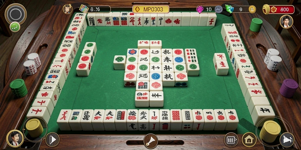 Tampilan gameplay Mahjong seru di MPO303 dengan berbagai level menantang.