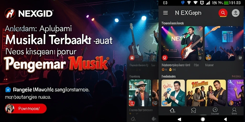 Screenshot utama NEXGID yang menampilkan gameplay musik interaktif.
