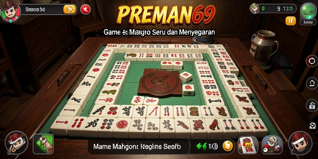 Tampilan gameplay Mahjong yang seru dan menantang di PREMAN69.