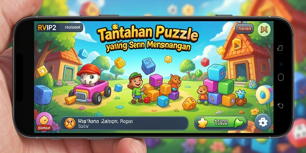 Screenshot utama RVIP2 menampilkan gameplay Puzzle yang menarik