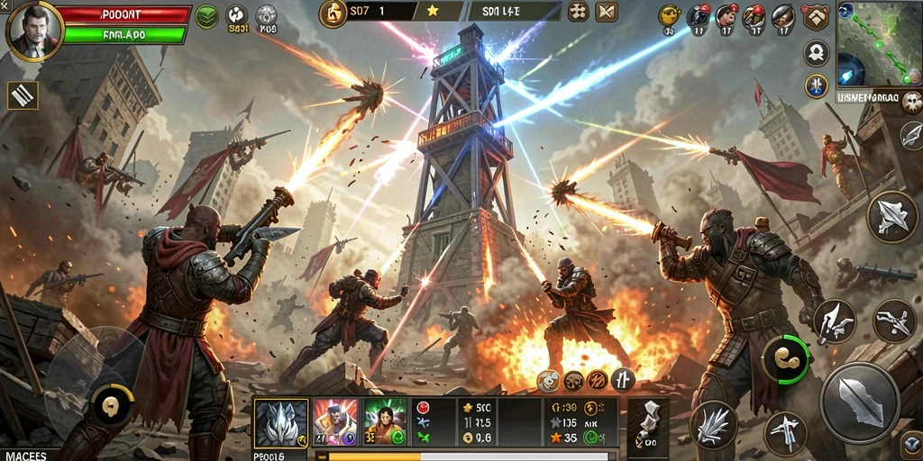 Screenshot menampilkan aksi seru gameplay Tower Defense di SD107.