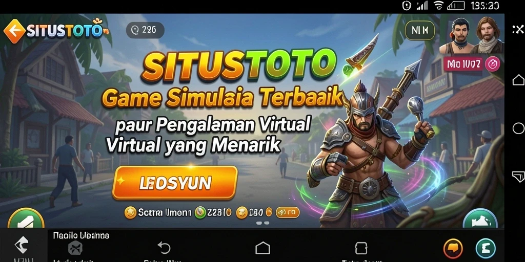 Screenshot utama game SITUSTOTO menampilkan gameplay simulasi yang menawan.