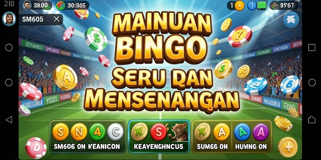 Tampilan seru gameplay Bingo SM605 yang menantang.