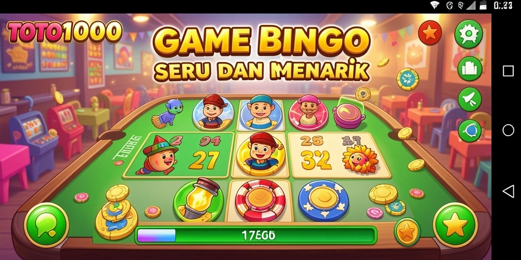 Tampilan gameplay dari TOTO1000 yang menampilkan keseruan Bingo.