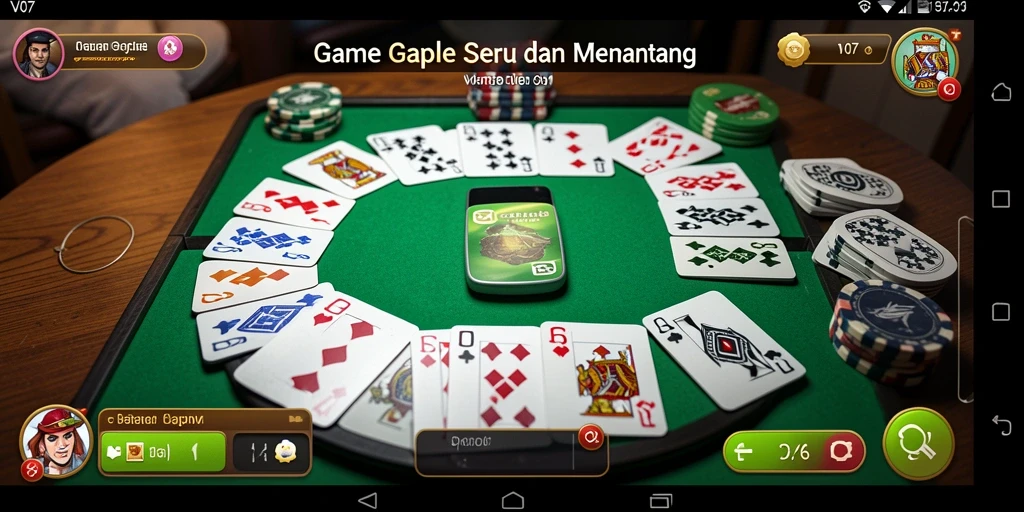 Screenshot utama V07 menampilkan gameplay Gaple yang menarik.