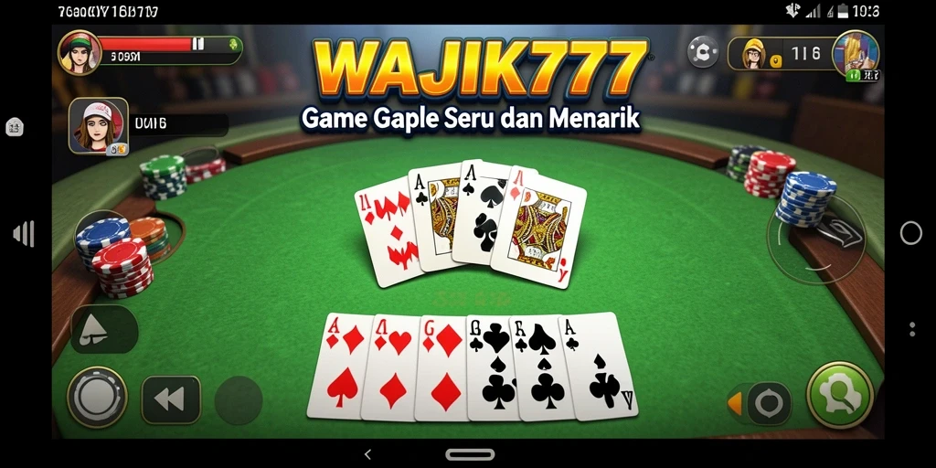 Tampilan gameplay WAJIK777 yang mengasyikkan saat bermain Gaple.