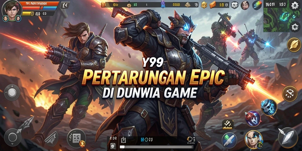 Tampilan gameplay Y89 yang intens dalam bertarung.